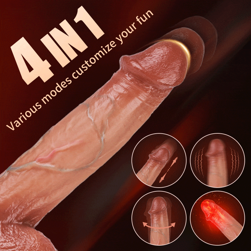 Spartan - 8.6 Inch Bloodshot Thrusting Swinging Heating Dildo