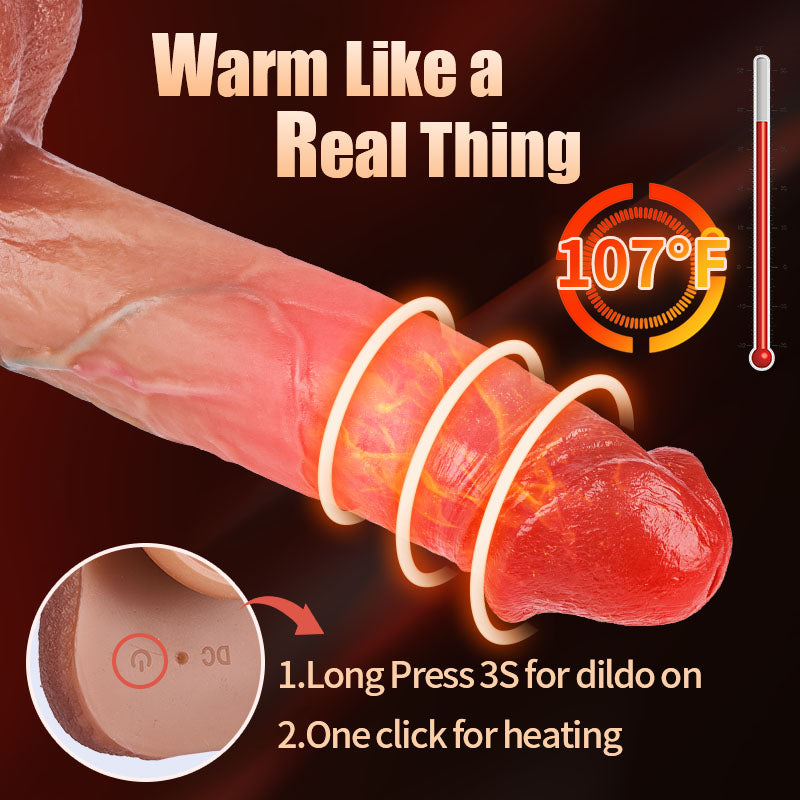 Spartan - 8.6 Inch Bloodshot Thrusting Swinging Heating Dildo