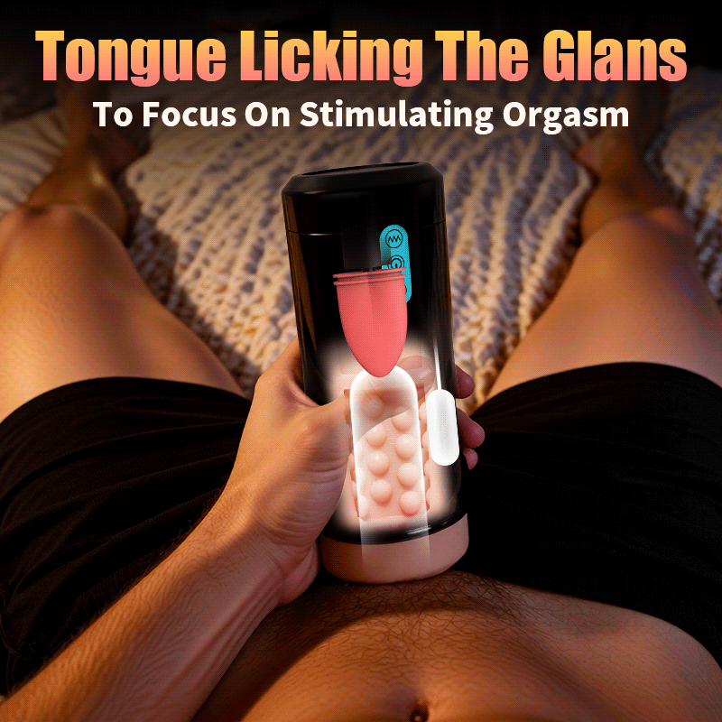 James - Lifelike Tongue Vaginal 10 Tongue Licking & Vibrating Male Stroker