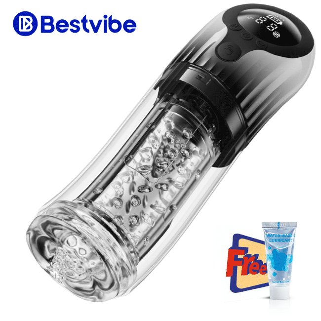 【Limited-time offer  39.99】Vortex Male Stroker - Acmejoy X Bestvibe Collaboration 4 Strong Suction One-Key Burst 9 Rotations Easy to Clean with Free Lubricant