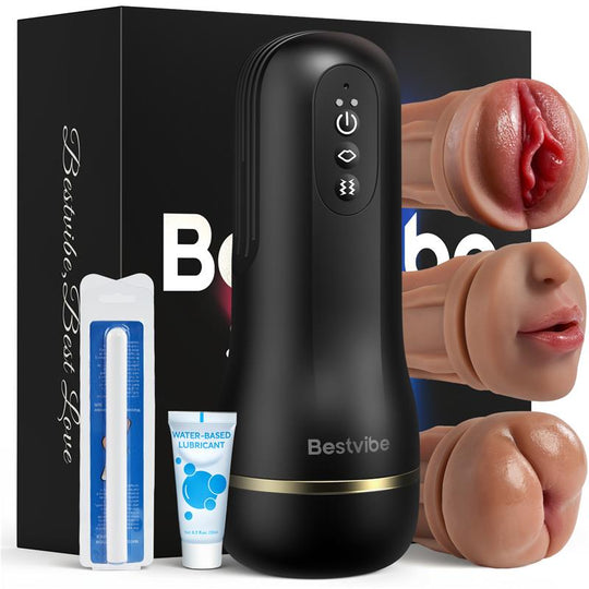 Captain Pro - Automatic Male Masturbator with 3 Replaceable Sleeves 5 Suction & 10 Vibration Stroker
