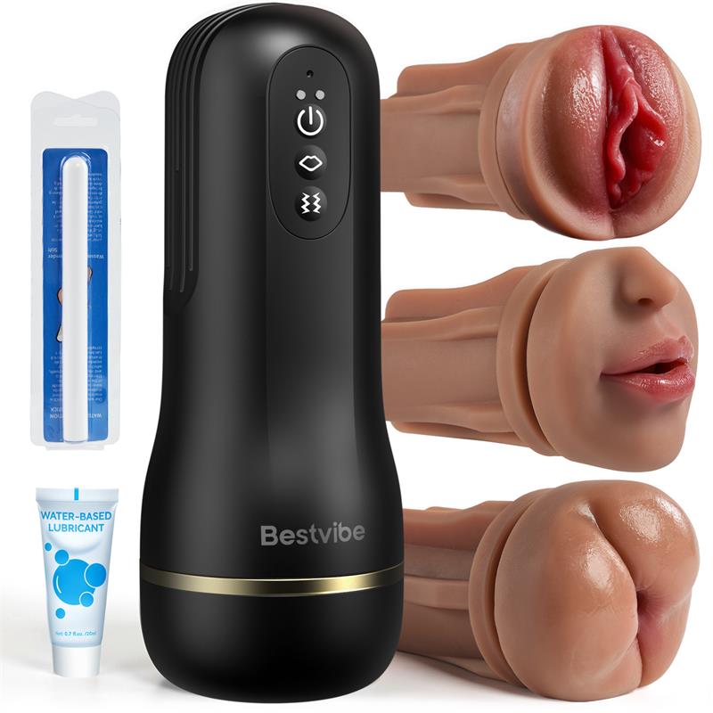 Captain Pro - Automatic Male Masturbator with 3 Replaceable Sleeves 5 Suction & 10 Vibration Stroker