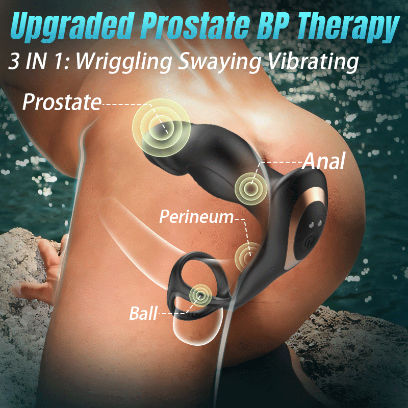 Blossom - 9 Wriggling Swaying Male Prostate Toy with Cock Ring