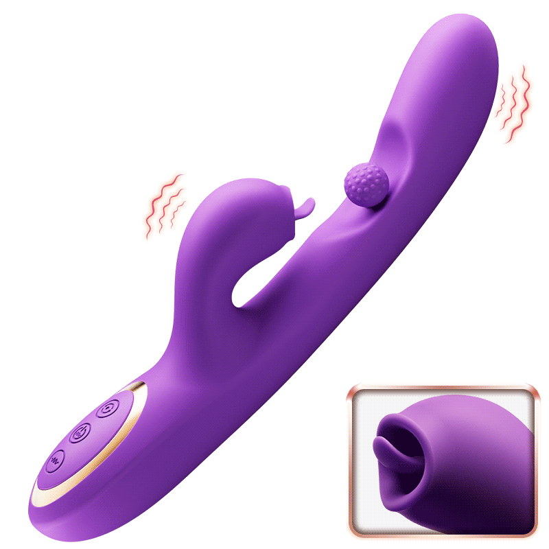 Acmejoy - Tongue Licking Clitoral Stimulator Vibrator With 360° Rotation Rubbing Ball