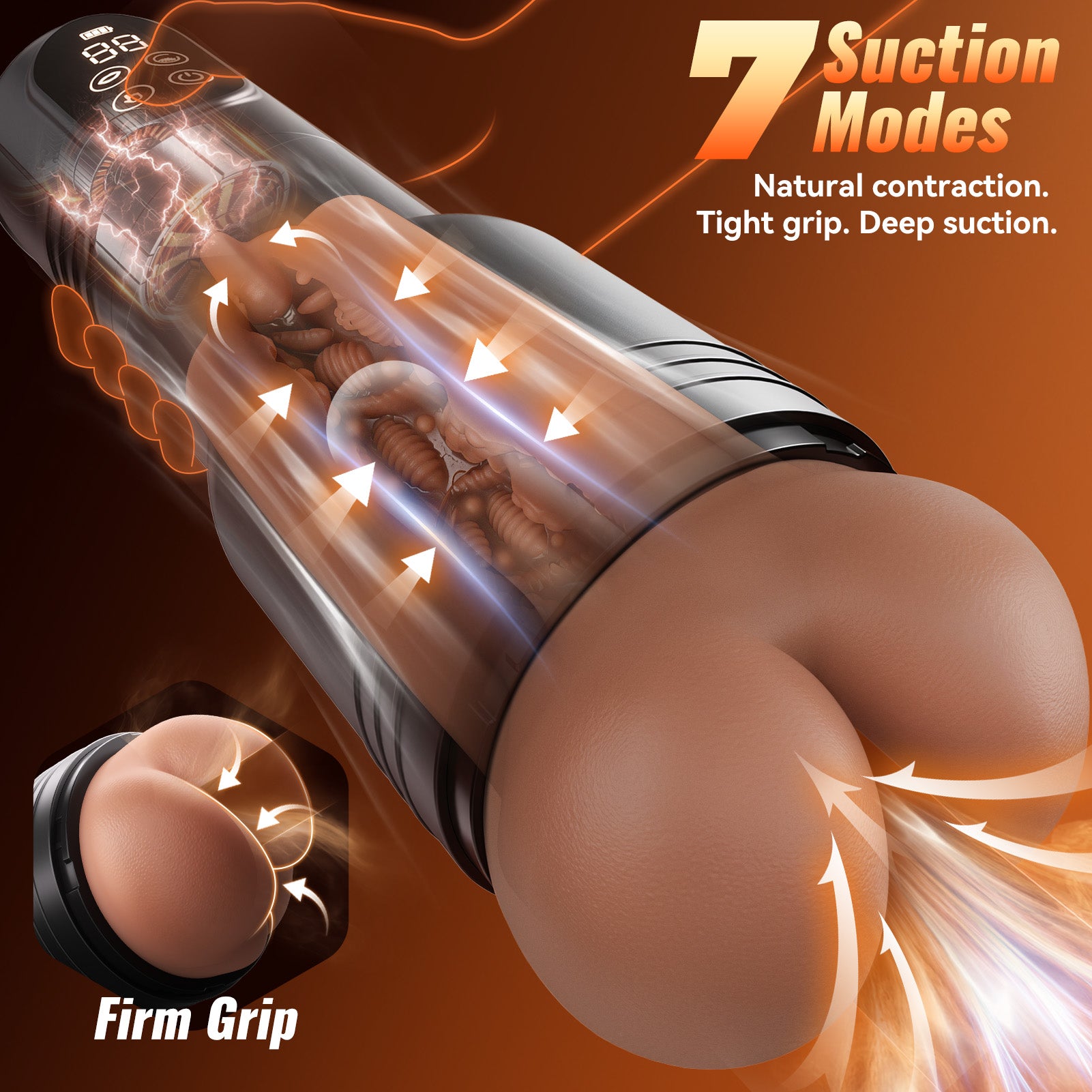 Bolt - Realistic Ass Pocket Pussy 7 Vibration & Suction Modes Toys | Anal Male Masturbator Cup