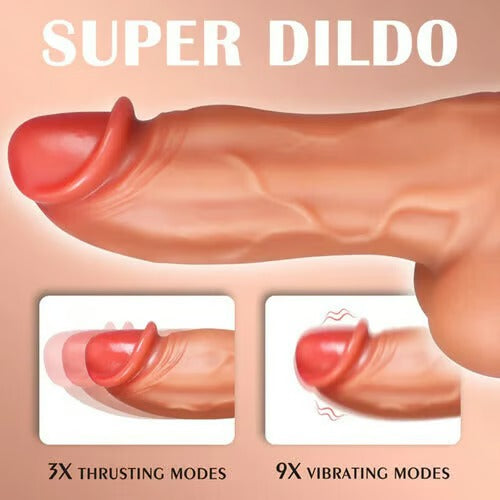 Acmejoy- Thick 2.6IN Diameter Vibrating & Thrusting Modes Lifelike Dildo Vibrator Sex Toys