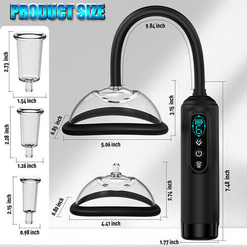 Acmejoy - 自动真空吸乳器和阴道吸力器带 5 个罩杯