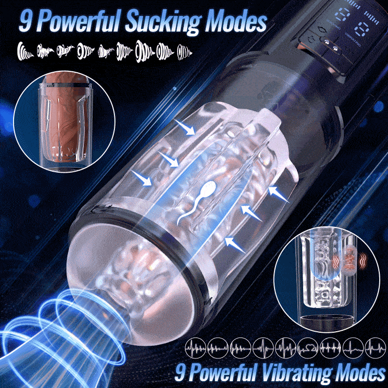 Iron Man - 9 Vibration & Sucking Automatic Blowjob Male Stroker