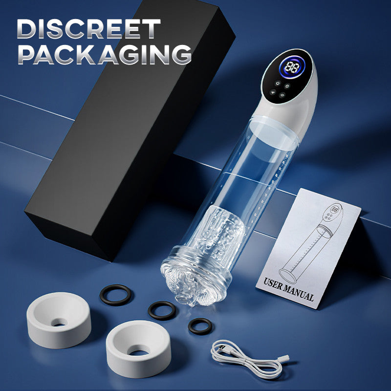 Arthur-6 Smart Suction Enlargement Pump with Transparent Sleeve,Includes 2 Silicone Sleeves & 3 Delay Rings