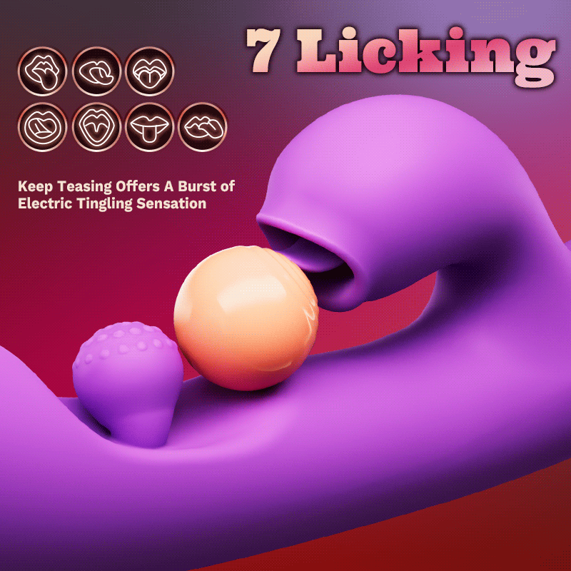Acmejoy - Tongue Licking Clitoral Stimulator Vibrator With 360° Rotation Rubbing Ball