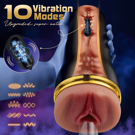 【Best for MILF's Labia】Captain - 10 Vibrating Sucking Deep Throat Male Stroker