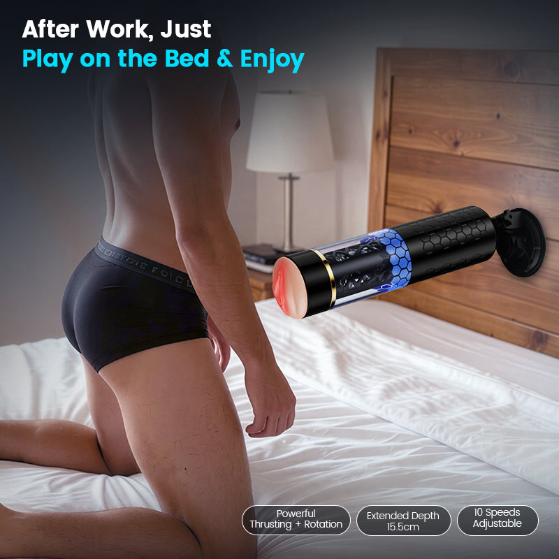STORM -  Intense Thrusting & Spinning Hands-Free 6.10 Inches Depth Masturbator