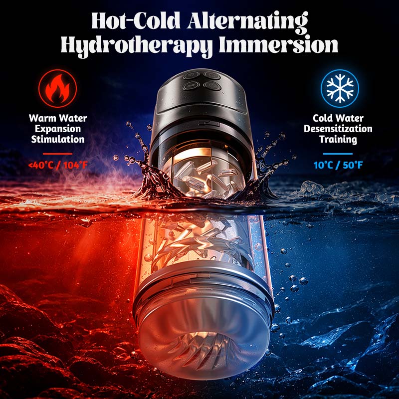 Vortex - 7 Suction 7 Rotation Stroker – 3D Real Feel Waterproof Hot & Cold Spa Suction Vacuum Pumps Masturbator