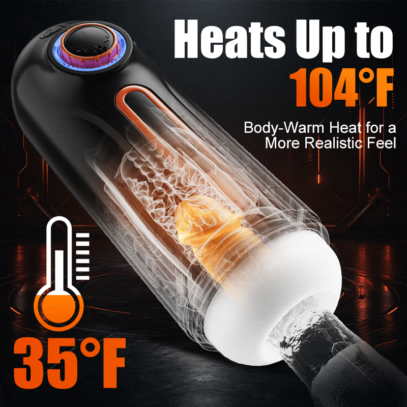 Alien - 6 IN 1 10 Vibration Modes & Thrusting,with 4 Suction Levels Masturbation Cup & 104°F Heating