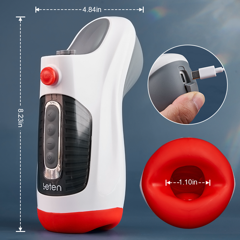 Leten - Deep Throat Blowjob Masturbator - 10 Vibration Modes Vacuum Sucking Automatic Oral Sex Male Stroker
