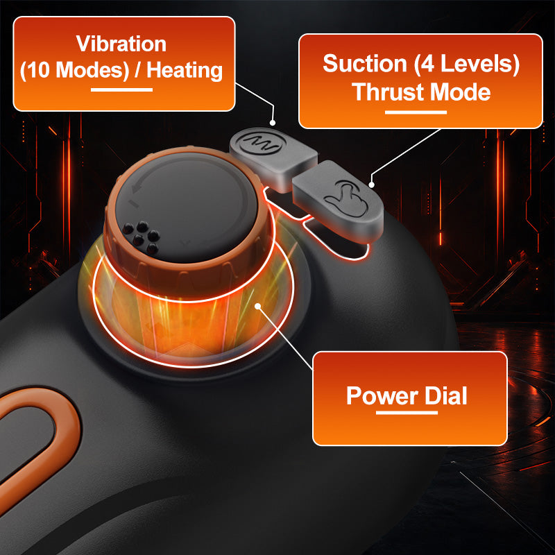 Alien - 6 IN 1 10 Vibration Modes & Thrusting,with 4 Suction Levels Masturbation Cup & 104°F Heating