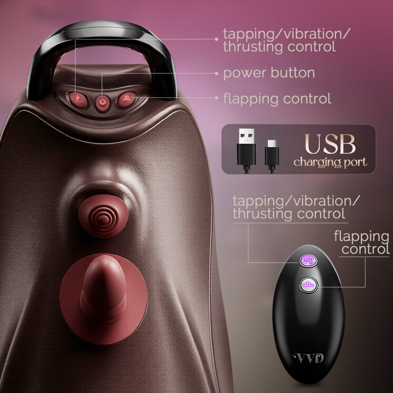 VVD Rider Air Riding Sex Machine - Thrusting Piston Dildo with Dual Vibrating Attachments | Hands-Free Cowgirl Style