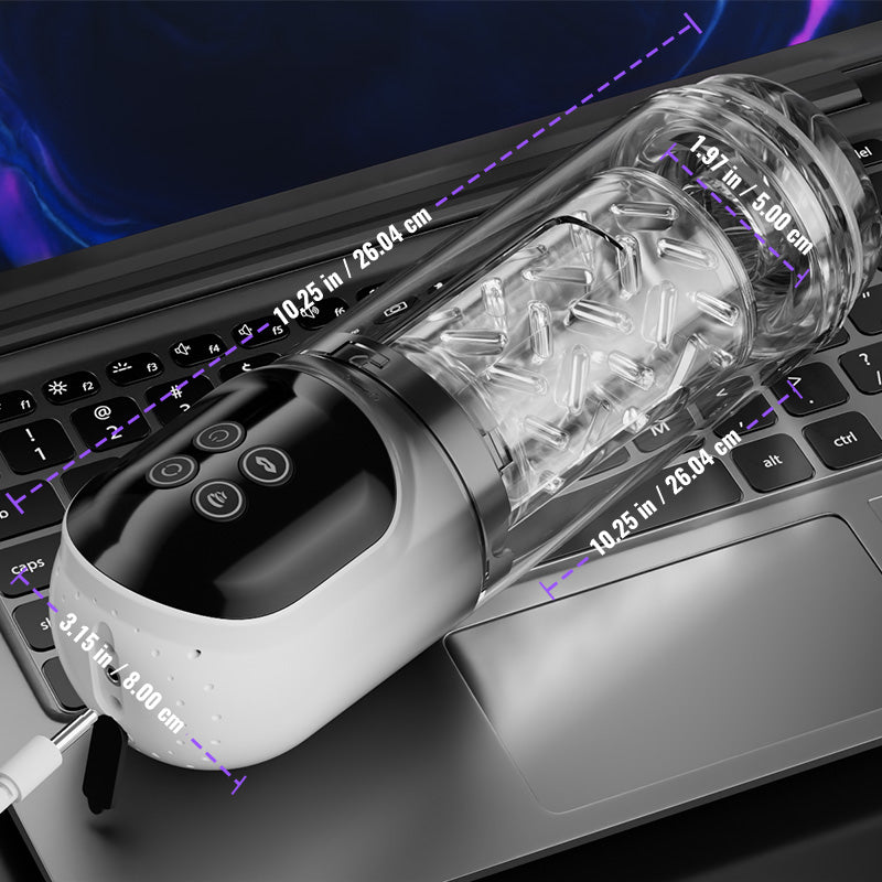 Vortex - 7 Suction 7 Rotation Stroker – 3D Real Feel Waterproof Hot & Cold Spa Suction Vacuum Pumps Masturbator