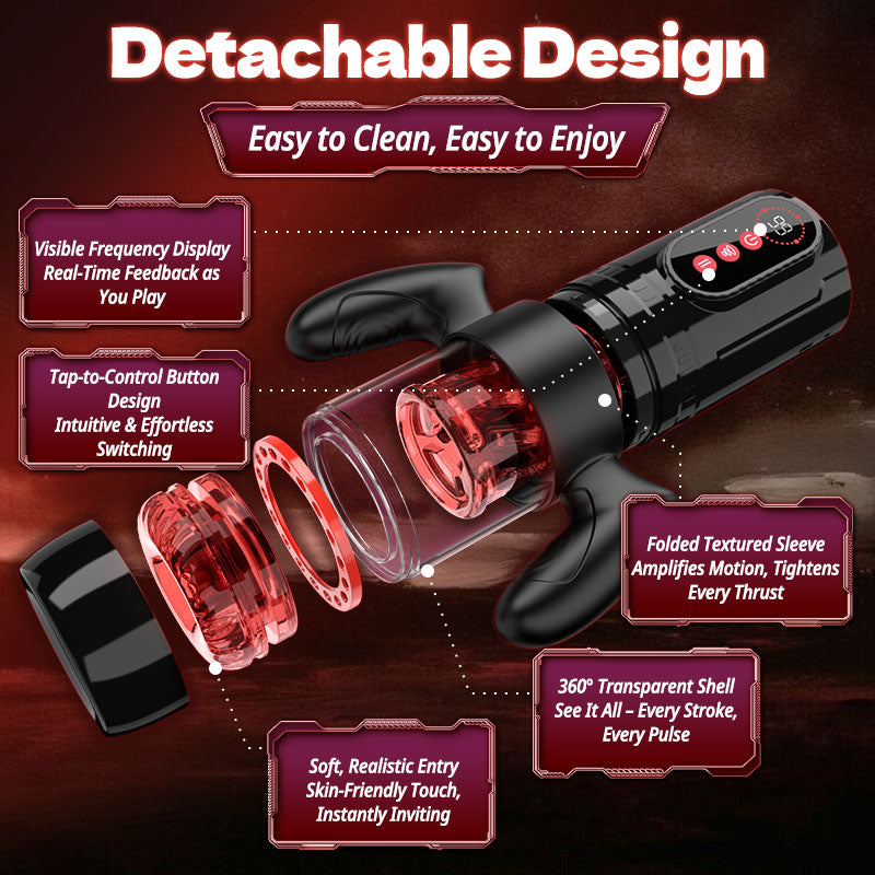 【Pre-sale until 6/16】Terminator - Telescopic Rotating Male Masturbator - 9 Modes Sucking Thrusting with Handle