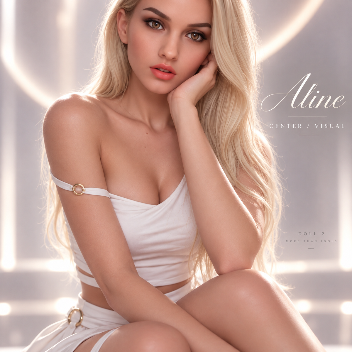 Aline - 157厘米逼真情趣娃娃，附赠棕色和金色假发