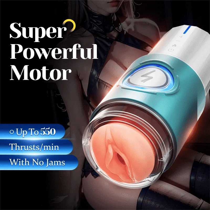 Infrared heated thrusting male masturbator